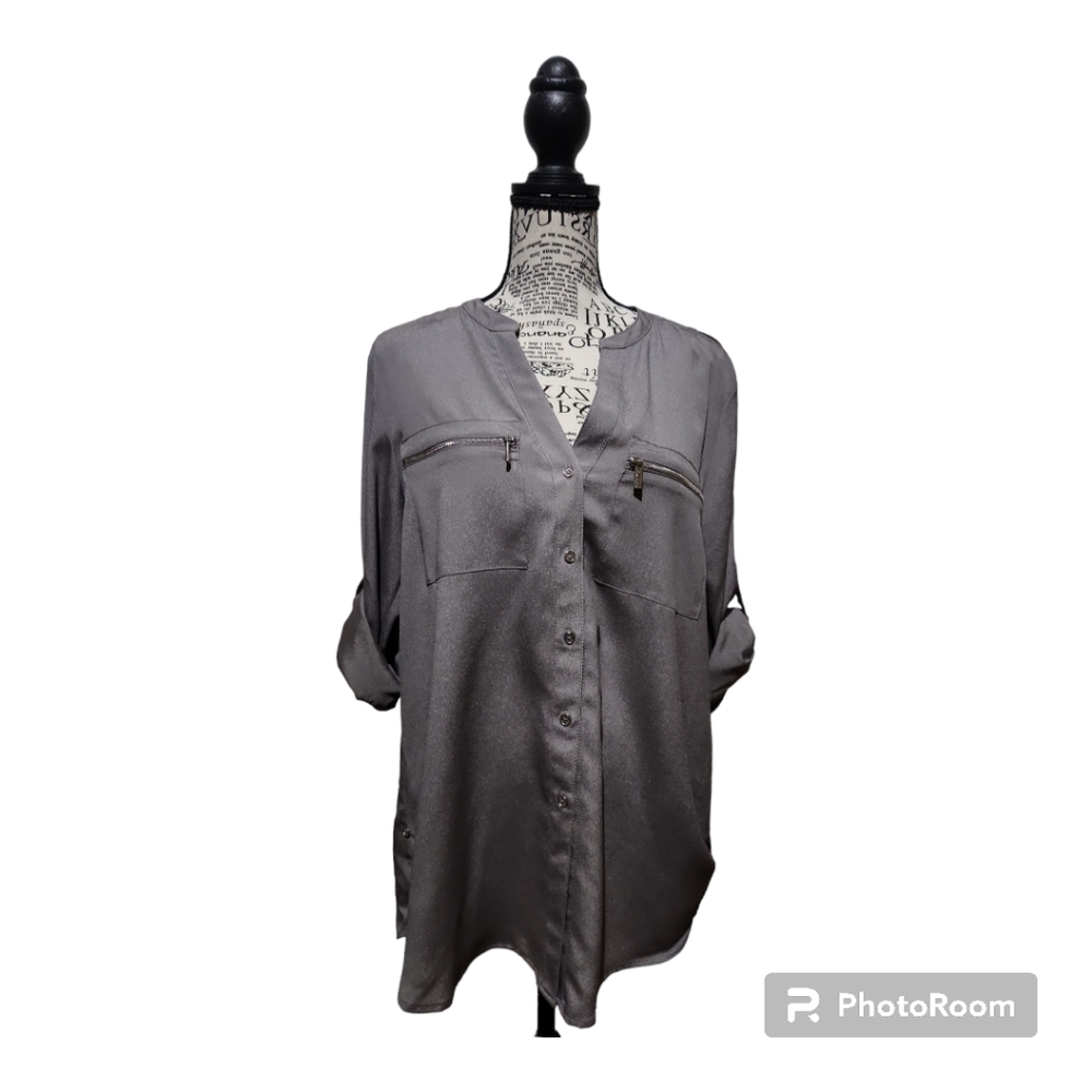 Calvin Klein Dress Blouse, Grey, NWT